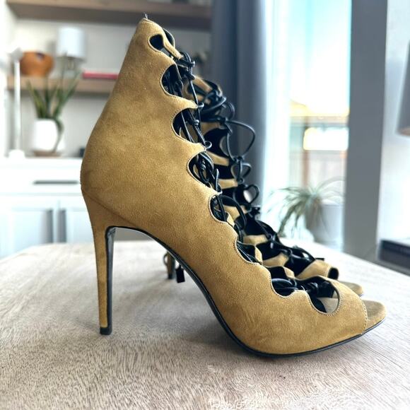 Pierre Hardy Lace-Up Suede Heels, Size 37, Unworn, Handmade in Italy - Picture 3 of 9